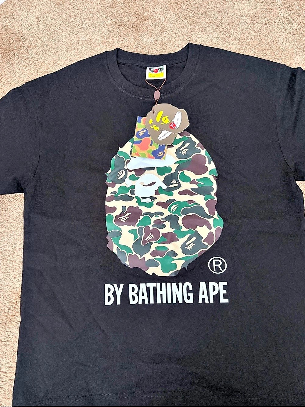 A Bathing Ape Bape Shall Never Kill Ape Tee Black & Green Large